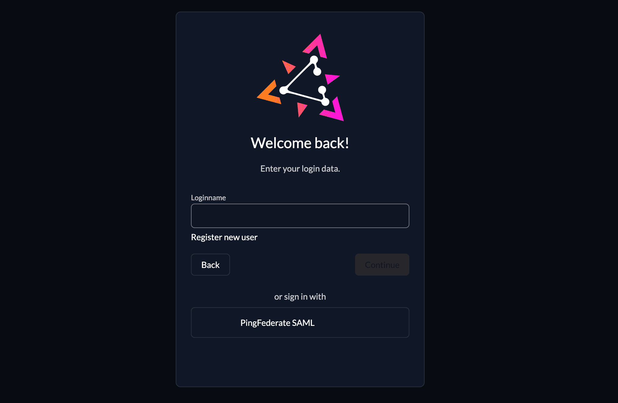 Image: PingFederate button on ZITADEL login